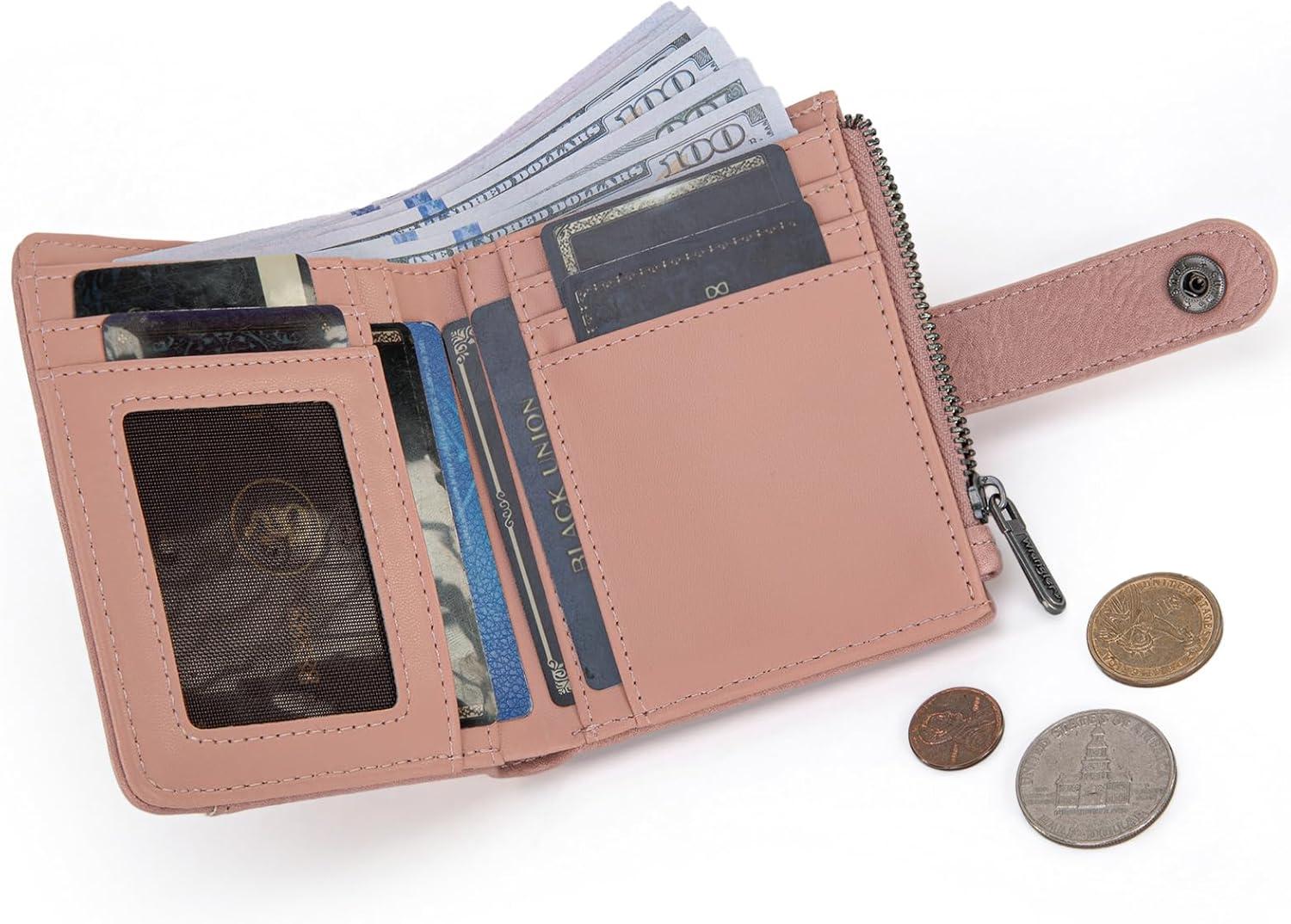 imageMontana West X Wrangler Womens Wallet Small Bifold Wallet Black Wallet for Women Wallets Card Cases ampamp Money Organizers Ladies Female RFID Credit Card Wallets with Removable ID WindowAPink