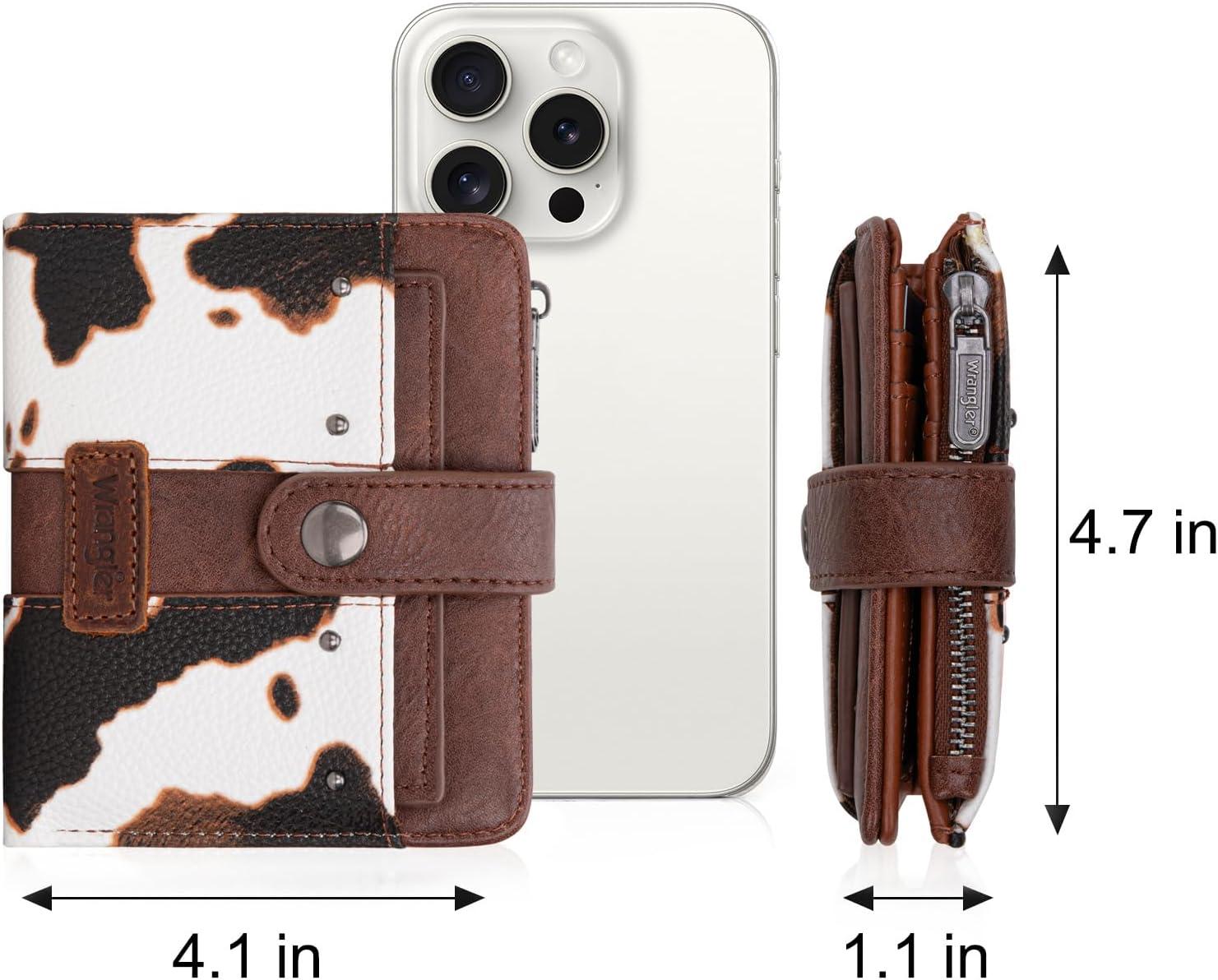 imageMontana West X Wrangler Womens Wallet Small Bifold Wallet Black Wallet for Women Wallets Card Cases ampamp Money Organizers Ladies Female RFID Credit Card Wallets with Removable ID WindowFull CowBrown