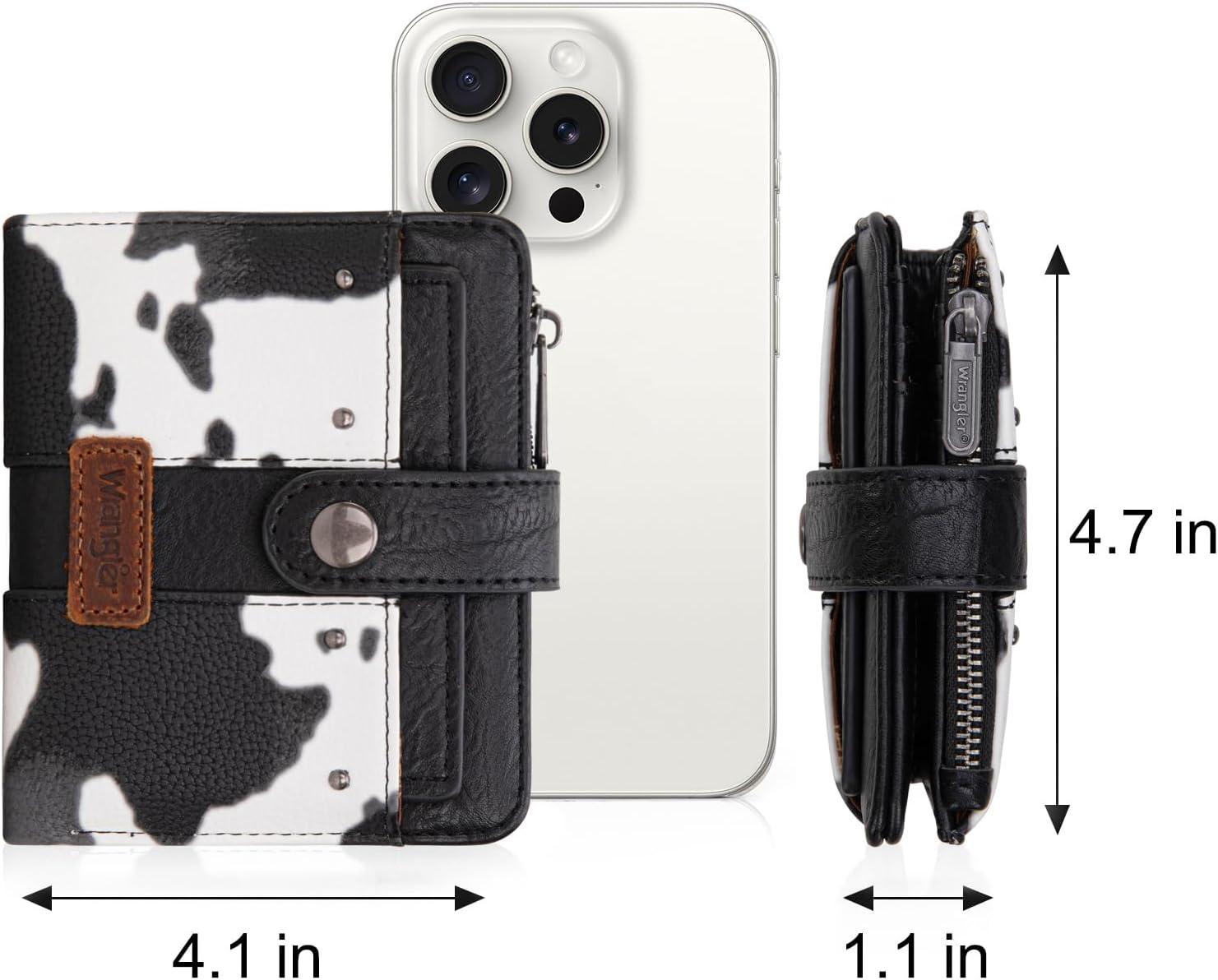 imageMontana West X Wrangler Womens Wallet Small Bifold Wallet Black Wallet for Women Wallets Card Cases ampamp Money Organizers Ladies Female RFID Credit Card Wallets with Removable ID WindowFull CowBlack