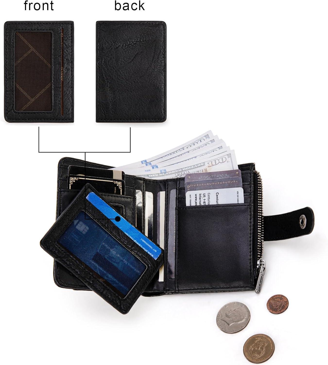 imageMontana West X Wrangler Womens Wallet Small Bifold Wallet Black Wallet for Women Wallets Card Cases ampamp Money Organizers Ladies Female RFID Credit Card Wallets with Removable ID WindowABlack