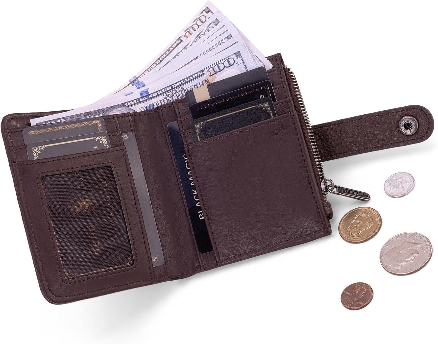 imageMontana West X Wrangler Womens Wallet Small Bifold Wallet Black Wallet for Women Wallets Card Cases ampamp Money Organizers Ladies Female RFID Credit Card Wallets with Removable ID WindowCoffee