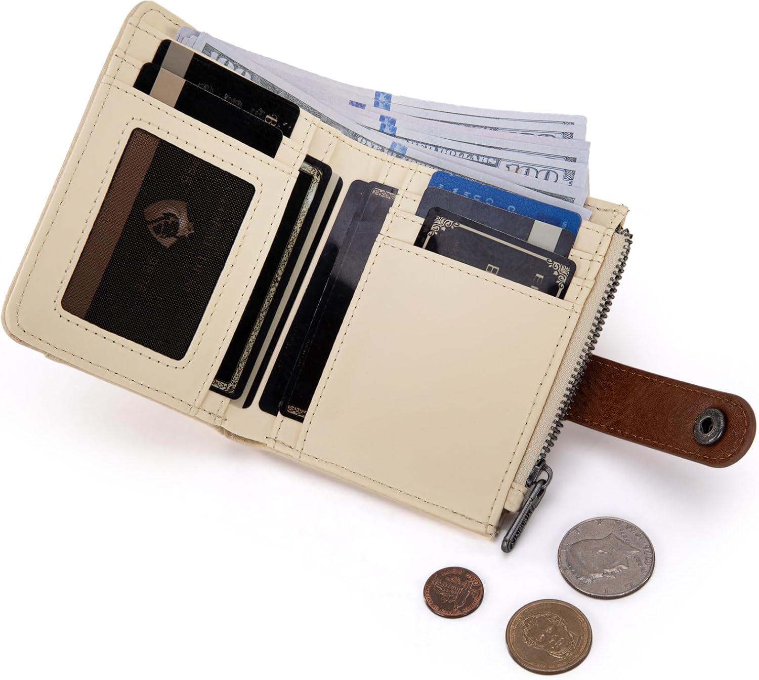 imageMontana West X Wrangler Womens Wallet Small Bifold Wallet Black Wallet for Women Wallets Card Cases ampamp Money Organizers Ladies Female RFID Credit Card Wallets with Removable ID WindowBeigeBrown