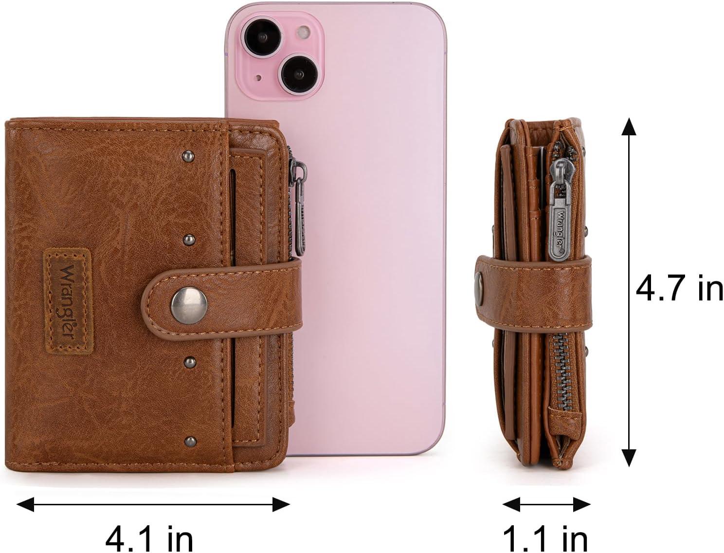 imageMontana West X Wrangler Womens Wallet Small Bifold Wallet Black Wallet for Women Wallets Card Cases ampamp Money Organizers Ladies Female RFID Credit Card Wallets with Removable ID WindowABrown