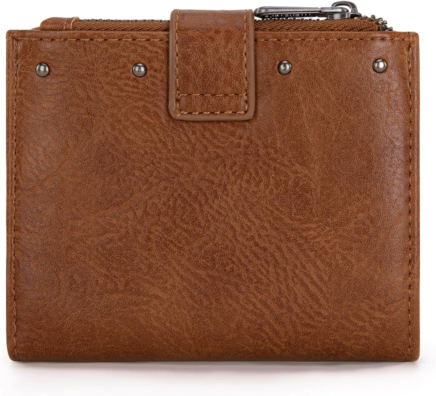 imageMontana West X Wrangler Womens Wallet Small Bifold Wallet Black Wallet for Women Wallets Card Cases ampamp Money Organizers Ladies Female RFID Credit Card Wallets with Removable ID WindowABrown