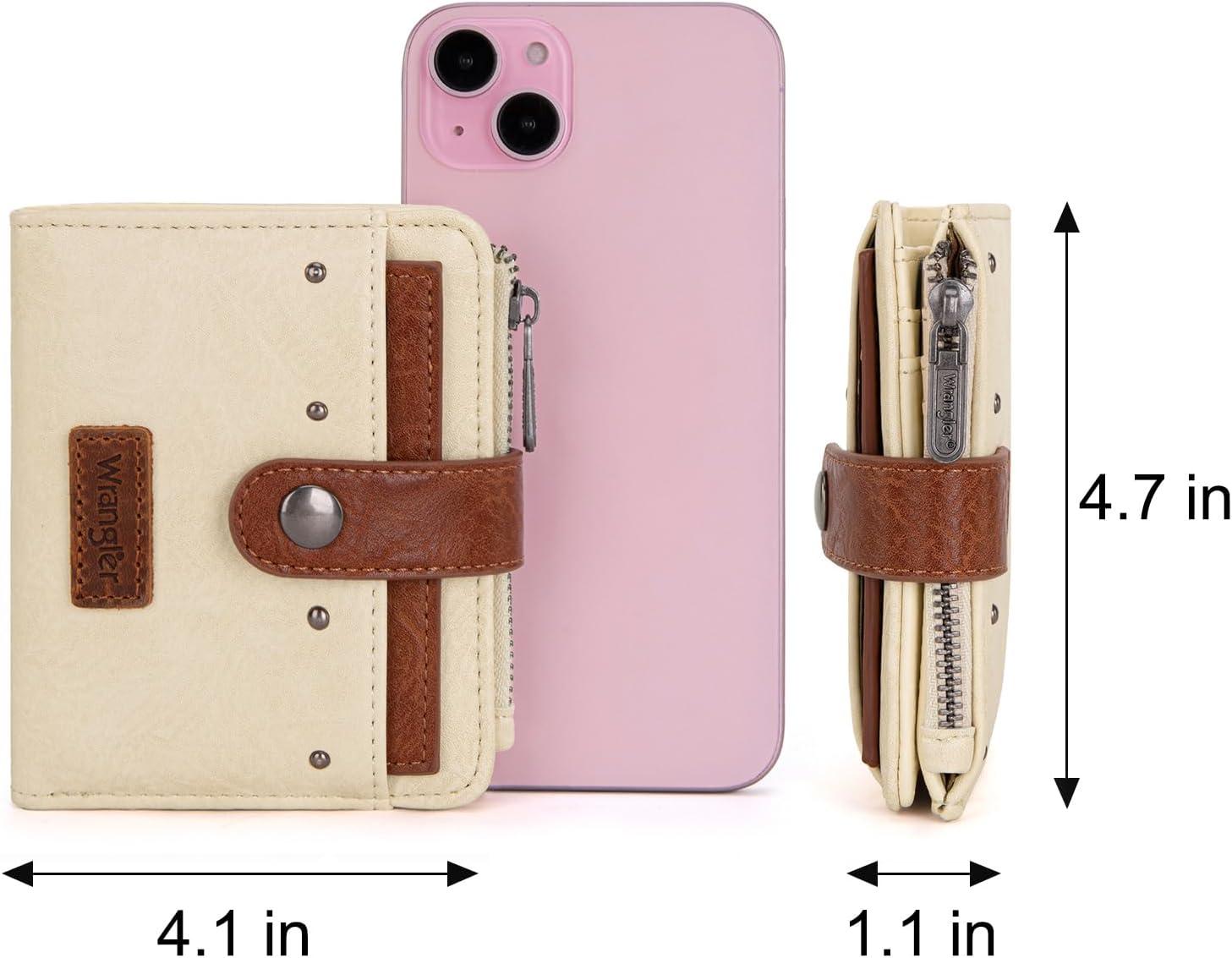 imageMontana West X Wrangler Womens Wallet Small Bifold Wallet Black Wallet for Women Wallets Card Cases ampamp Money Organizers Ladies Female RFID Credit Card Wallets with Removable ID WindowBeigeBrown