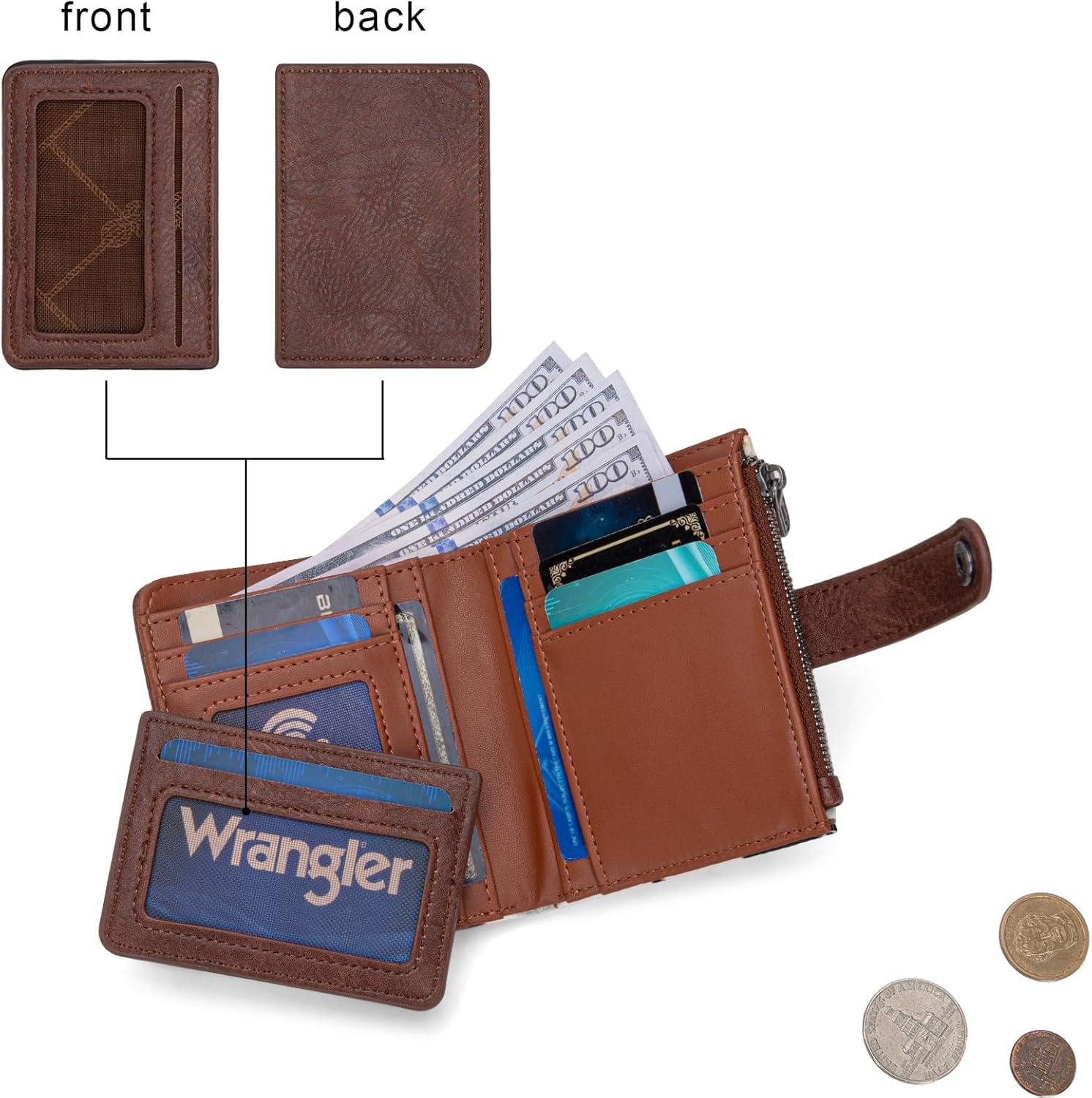 imageMontana West X Wrangler Womens Wallet Small Bifold Wallet Black Wallet for Women Wallets Card Cases ampamp Money Organizers Ladies Female RFID Credit Card Wallets with Removable ID WindowFull CowBrown