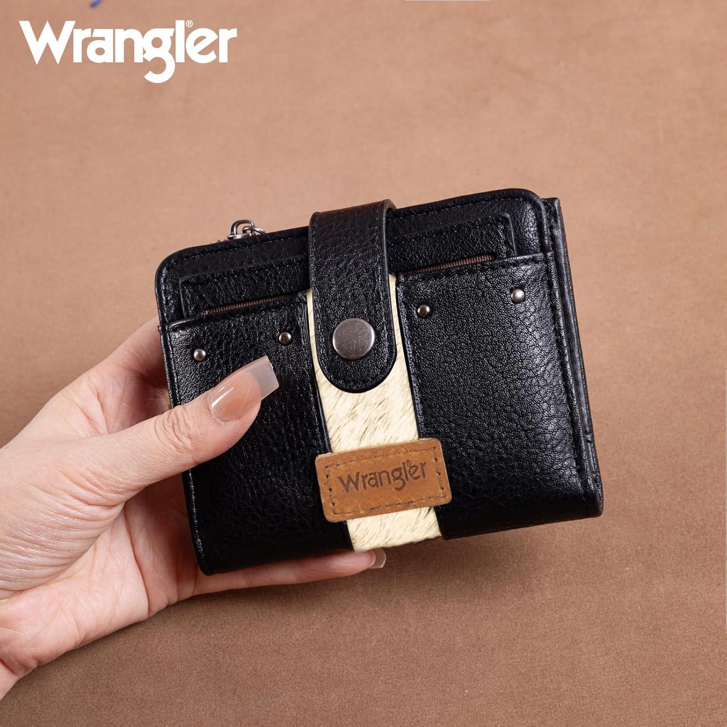 imageMontana West X Wrangler Womens Wallet Small Bifold Wallet Black Wallet for Women Wallets Card Cases ampamp Money Organizers Ladies Female RFID Credit Card Wallets with Removable ID WindowBlack