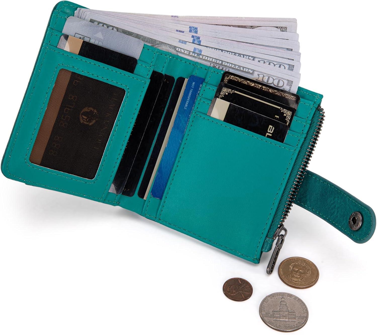 imageMontana West X Wrangler Womens Wallet Small Bifold Wallet Black Wallet for Women Wallets Card Cases ampamp Money Organizers Ladies Female RFID Credit Card Wallets with Removable ID WindowATurquoise