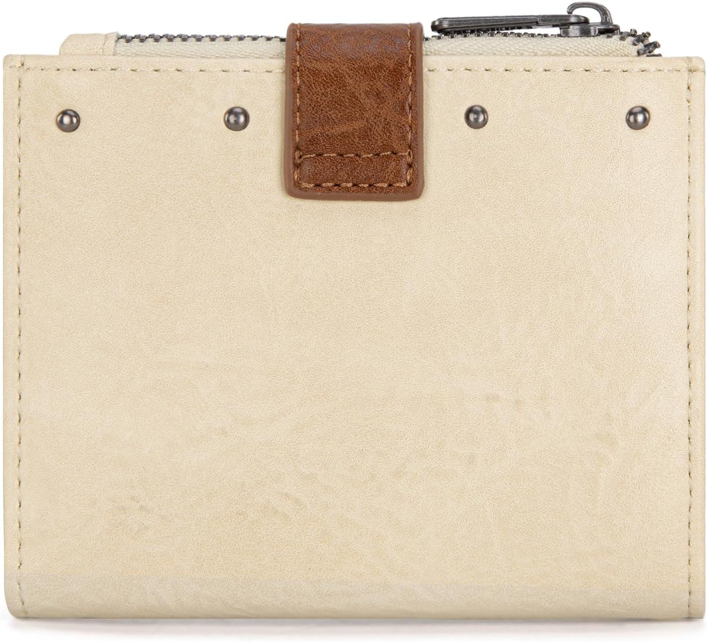 imageMontana West X Wrangler Womens Wallet Small Bifold Wallet Black Wallet for Women Wallets Card Cases ampamp Money Organizers Ladies Female RFID Credit Card Wallets with Removable ID WindowBeigeBrown