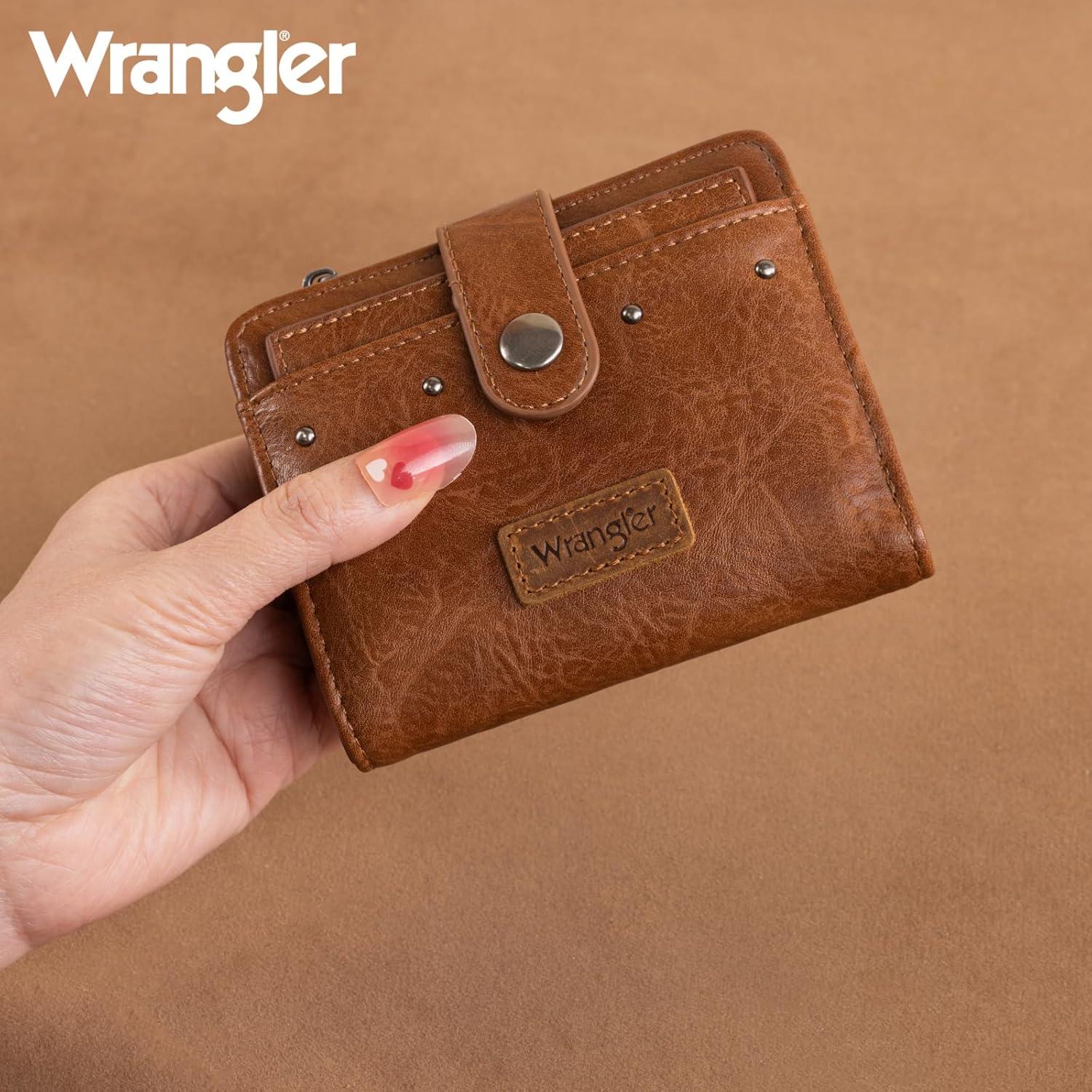imageMontana West X Wrangler Womens Wallet Small Bifold Wallet Black Wallet for Women Wallets Card Cases ampamp Money Organizers Ladies Female RFID Credit Card Wallets with Removable ID WindowABrown
