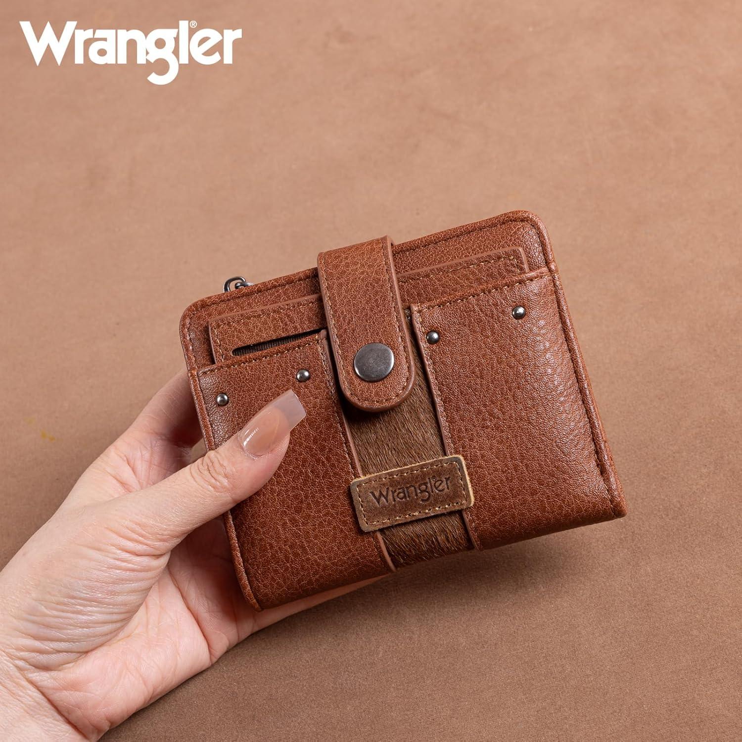 imageMontana West X Wrangler Womens Wallet Small Bifold Wallet Black Wallet for Women Wallets Card Cases ampamp Money Organizers Ladies Female RFID Credit Card Wallets with Removable ID WindowBrown