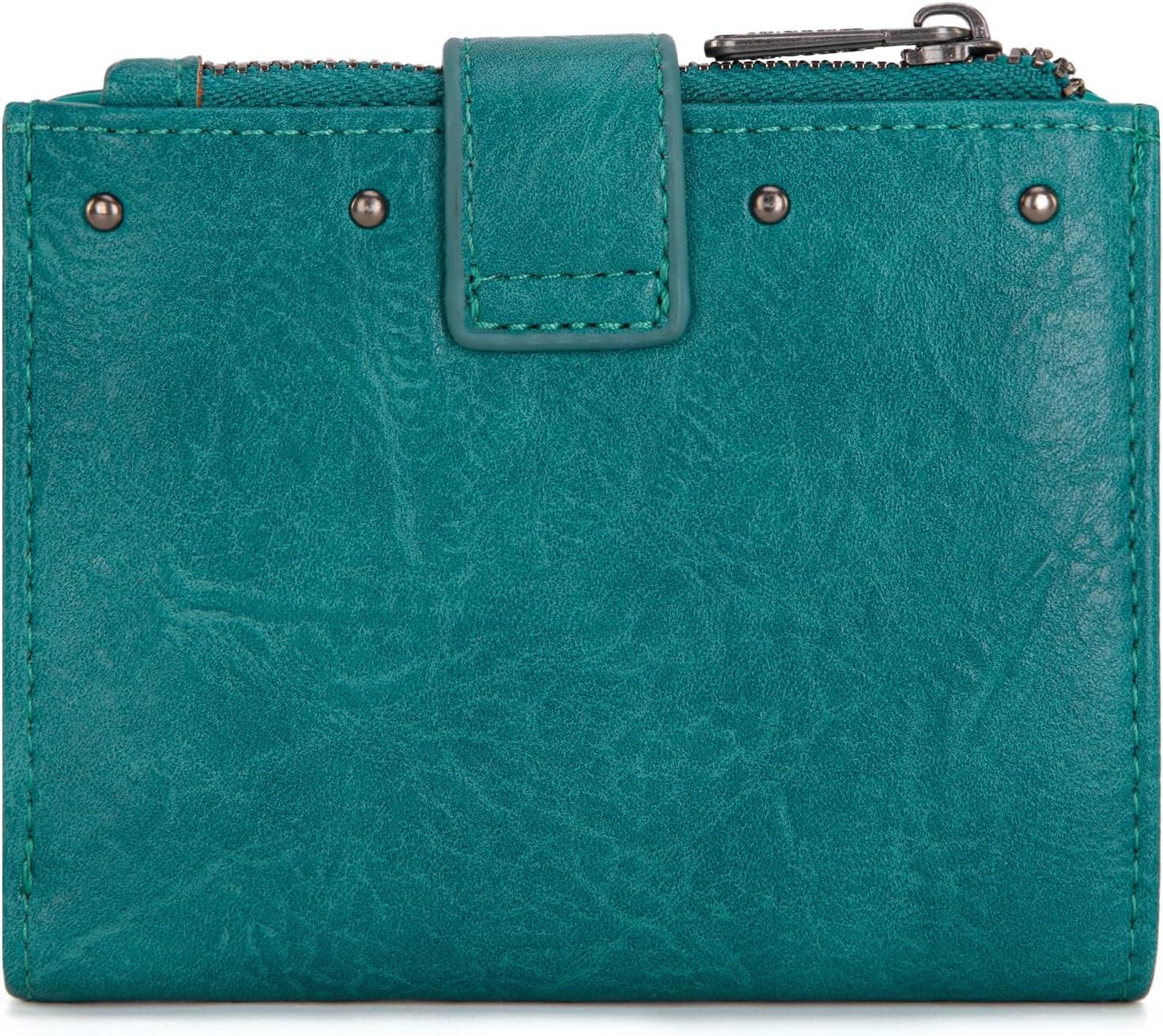 imageMontana West X Wrangler Womens Wallet Small Bifold Wallet Black Wallet for Women Wallets Card Cases ampamp Money Organizers Ladies Female RFID Credit Card Wallets with Removable ID WindowATurquoise