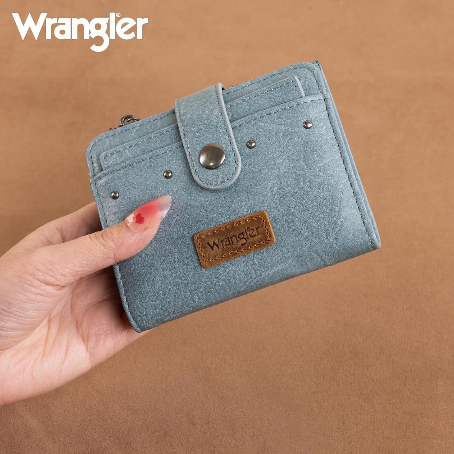 imageMontana West X Wrangler Womens Wallet Small Bifold Wallet Black Wallet for Women Wallets Card Cases ampamp Money Organizers Ladies Female RFID Credit Card Wallets with Removable ID WindowAJeans Blue