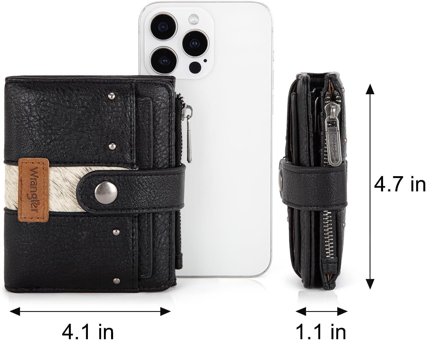 imageMontana West X Wrangler Womens Wallet Small Bifold Wallet Black Wallet for Women Wallets Card Cases ampamp Money Organizers Ladies Female RFID Credit Card Wallets with Removable ID WindowBlack