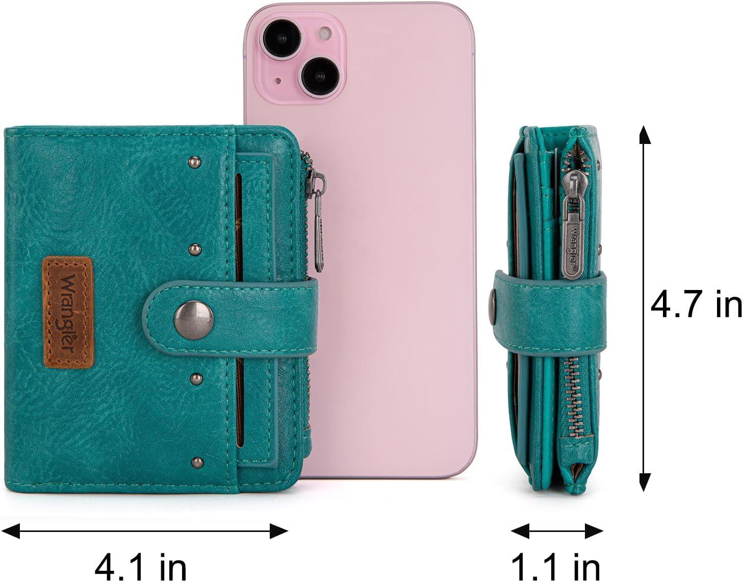 imageMontana West X Wrangler Womens Wallet Small Bifold Wallet Black Wallet for Women Wallets Card Cases ampamp Money Organizers Ladies Female RFID Credit Card Wallets with Removable ID WindowATurquoise