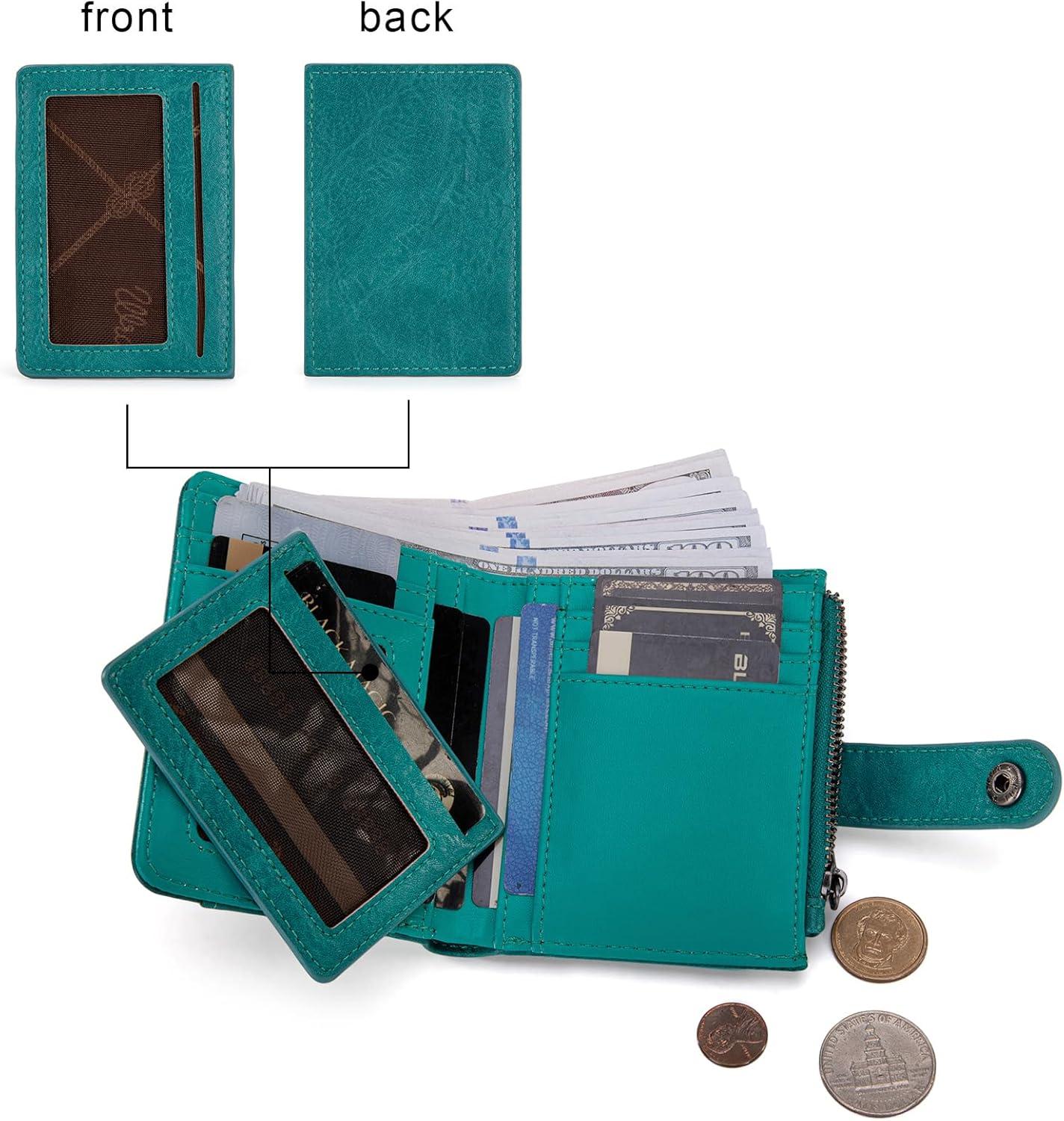 imageMontana West X Wrangler Womens Wallet Small Bifold Wallet Black Wallet for Women Wallets Card Cases ampamp Money Organizers Ladies Female RFID Credit Card Wallets with Removable ID WindowATurquoise