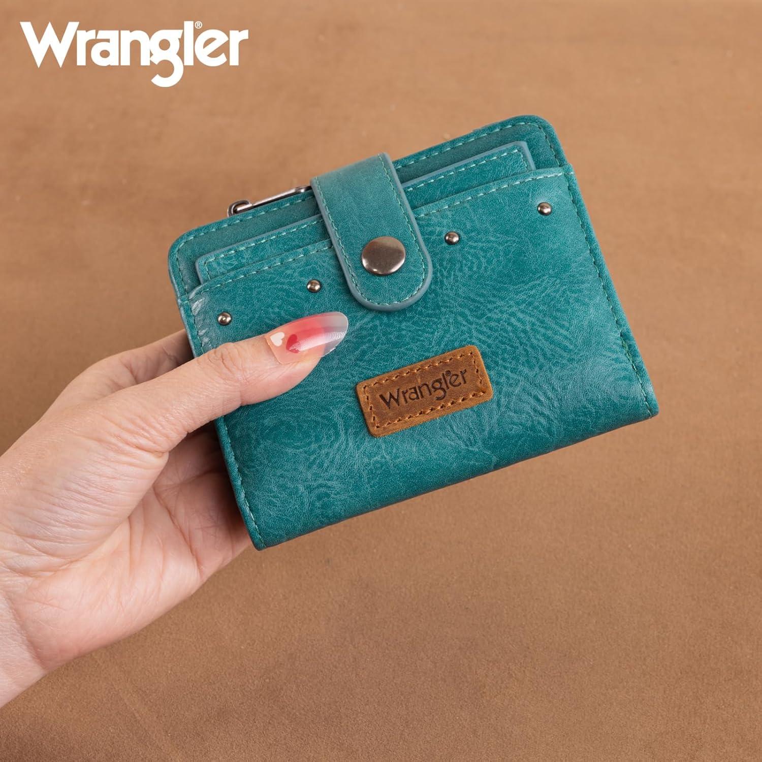 imageMontana West X Wrangler Womens Wallet Small Bifold Wallet Black Wallet for Women Wallets Card Cases ampamp Money Organizers Ladies Female RFID Credit Card Wallets with Removable ID WindowATurquoise