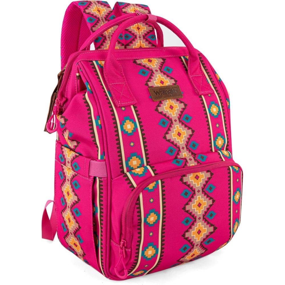 imageMontana West Wrangler Callie Diaper Bag Backpack with Stroller Straps Multifunction Baby Travel Bag WG22049110MSTHot Pink