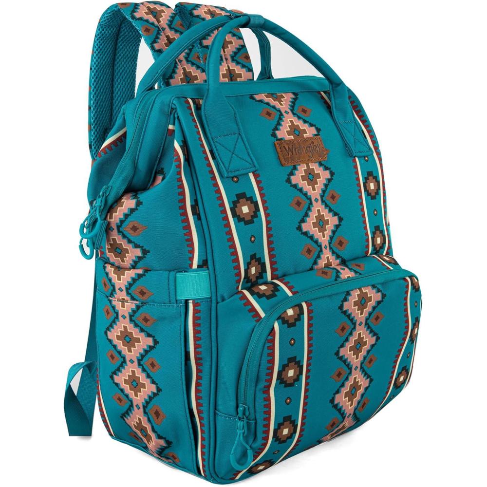 imageMontana West Wrangler Callie Diaper Bag Backpack with Stroller Straps Multifunction Baby Travel Bag WG22049110MSTTurquoise
