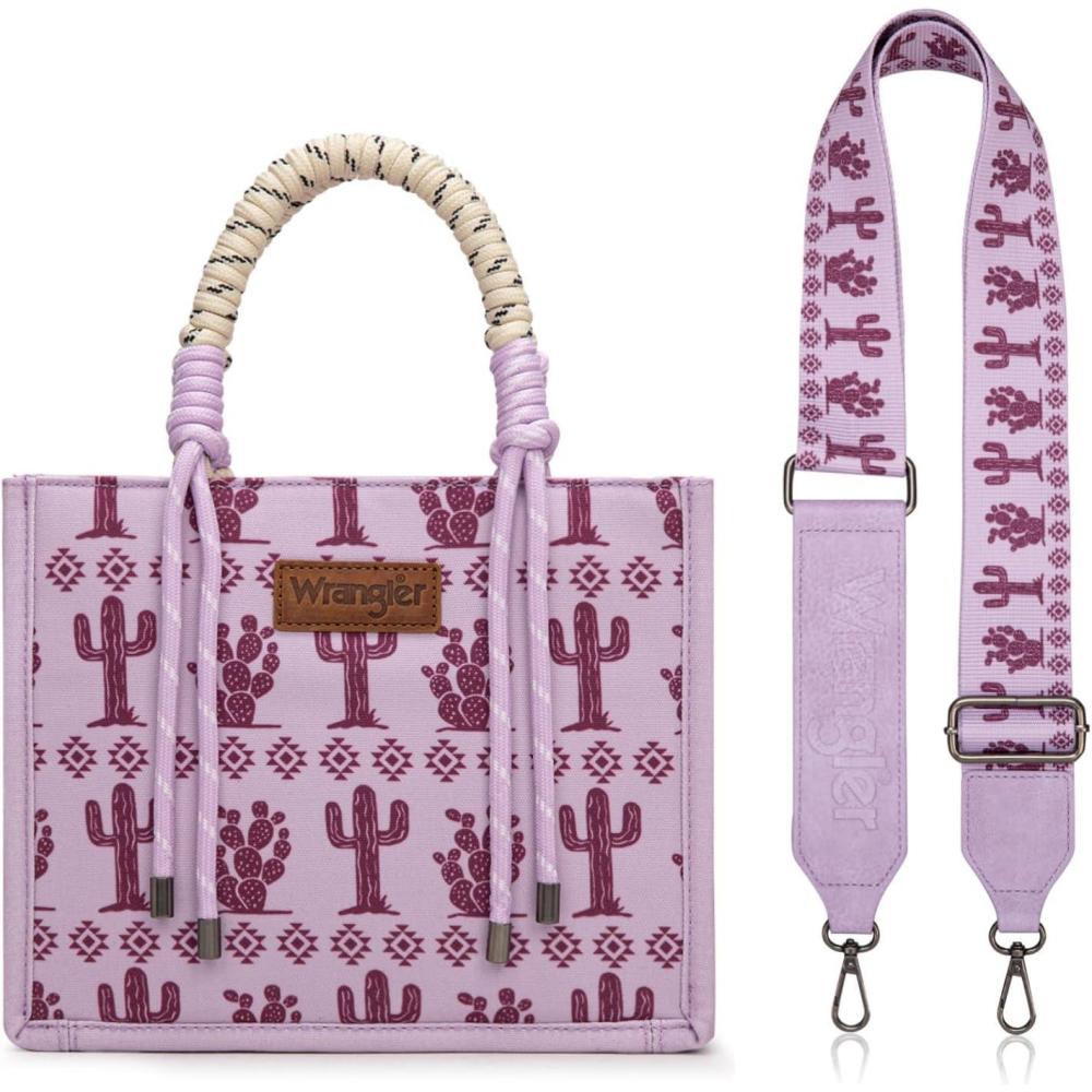 imageMontana West Wrangler Tote Bag Western Satchel Bags for Women with Braided Rope HandlesWide Strapcactus Purple