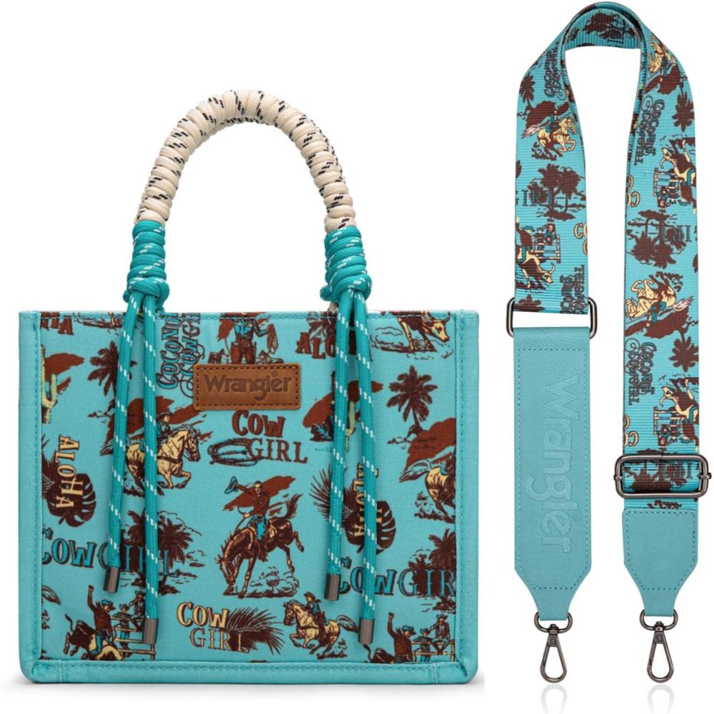 imageMontana West Wrangler Tote Bag Western Satchel Bags for Women with Braided Rope HandlesWide Strapcowgirl Calaite