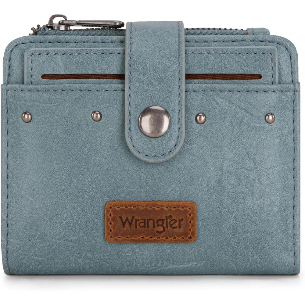imageMontana West X Wrangler Womens Wallet Small Bifold Wallet Black Wallet for Women Wallets Card Cases ampamp Money Organizers Ladies Female RFID Credit Card Wallets with Removable ID WindowAJeans Blue