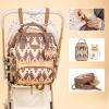imageMontana West Wrangler Callie Diaper Bag Backpack with Pacifier Case Crossbody Bottle Bag and Stroller Straps Western Pattern Multifunction Baby Travel Bag Set WG22159110TN3pcsbrown