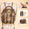 imageMontana West Wrangler Callie Diaper Bag Backpack with Pacifier Case Crossbody Bottle Bag and Stroller Straps Western Pattern Multifunction Baby Travel Bag Set WG22159110TN3pcscoffee