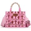 imageMontana West Wrangler Tote Bag Western Satchel Bags for Women with Braided Rope HandlesWide Strapcactus Hotpink