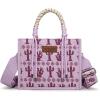 imageMontana West Wrangler Tote Bag Western Satchel Bags for Women with Braided Rope HandlesWide Strapcactus Purple