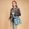 imageMontana West Wrangler Tote Bag Western Satchel Bags for Women with Braided Rope HandlesWide Strapcowgirl Turquoise