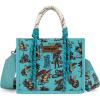 imageMontana West Wrangler Tote Bag Western Satchel Bags for Women with Braided Rope HandlesWide Strapcowgirl Turquoise