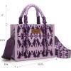 imageMontana West Wrangler Tote Bag Western Satchel Bags for Women with Braided Rope HandlesWide Strappurple