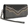 imageMontana West Wristlet Wallets for Women Western Trifold Wallet Purse with Card Holder MW1340W002BREmbossedBlack