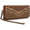 imageMontana West Wristlet Wallets for Women Western Trifold Wallet Purse with Card Holder MW1340W002BREmbossedBrown
