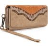 imageMontana West Wristlet Wallets for Women Western Trifold Wallet Purse with Card Holder MW1340W002BREmbossedPale Apricot