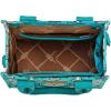 imageWrangler Mini Tote Bag Small Top Handle Bag Ladies Woven Satchel HandbagBoho Turquoise