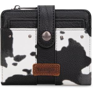imageMontana West X Wrangler Womens Wallet Small Bifold Wallet Black Wallet for Women Wallets Card Cases ampamp Money Organizers Ladies Female RFID Credit Card Wallets with Removable ID WindowFull CowBlack
