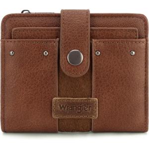 imageMontana West X Wrangler Womens Wallet Small Bifold Wallet Black Wallet for Women Wallets Card Cases ampamp Money Organizers Ladies Female RFID Credit Card Wallets with Removable ID WindowBrown