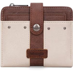 imageMontana West X Wrangler Womens Wallet Small Bifold Wallet Black Wallet for Women Wallets Card Cases ampamp Money Organizers Ladies Female RFID Credit Card Wallets with Removable ID WindowWhite  Brown