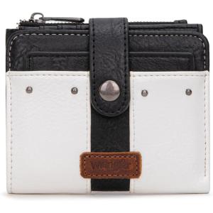 imageMontana West X Wrangler Womens Wallet Small Bifold Wallet Black Wallet for Women Wallets Card Cases ampamp Money Organizers Ladies Female RFID Credit Card Wallets with Removable ID WindowWhite  Black