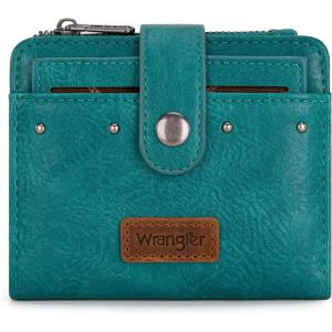 imageMontana West X Wrangler Womens Wallet Small Bifold Wallet Black Wallet for Women Wallets Card Cases ampamp Money Organizers Ladies Female RFID Credit Card Wallets with Removable ID WindowATurquoise