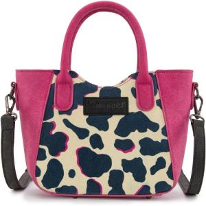 imageWrangler Small Crossbody Bags for Women Designer TopHandle Crossbody HandbagCow Printhot Pink