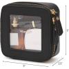 imageMontana West X Wrangler Clear Makeup Bag Travel Cosmetic Bag Portable Make Up Toiletry Organizer for Women BlackSmall Black