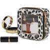 imageMontana West X Wrangler Clear Makeup Bag Travel Cosmetic Bag Portable Make Up Toiletry Organizer for Women BlackSmall LeopardBlack