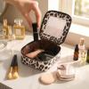 imageMontana West X Wrangler Clear Makeup Bag Travel Cosmetic Bag Portable Make Up Toiletry Organizer for Women BlackSmall LeopardBlack