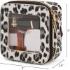 imageMontana West X Wrangler Clear Makeup Bag Travel Cosmetic Bag Portable Make Up Toiletry Organizer for Women BlackSmall LeopardBlack