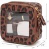 imageMontana West X Wrangler Clear Makeup Bag Travel Cosmetic Bag Portable Make Up Toiletry Organizer for Women BlackSmall LeopardCoffee