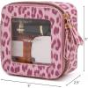 imageMontana West X Wrangler Clear Makeup Bag Travel Cosmetic Bag Portable Make Up Toiletry Organizer for Women BlackSmall LeopardPink
