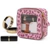 imageMontana West X Wrangler Clear Makeup Bag Travel Cosmetic Bag Portable Make Up Toiletry Organizer for Women BlackSmall LeopardPink